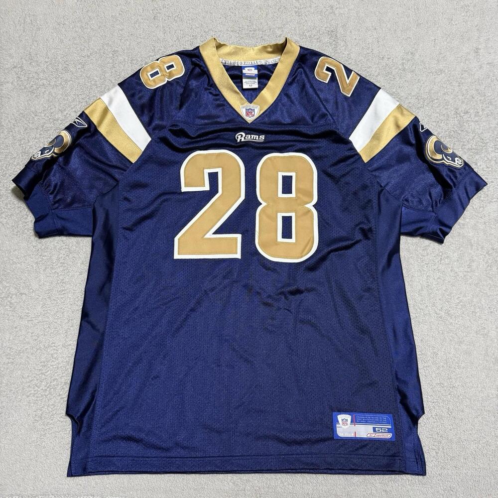 Reebok Marshall Faulk #28 St Louis Rams NFL Jersey Blue 52 Men’s